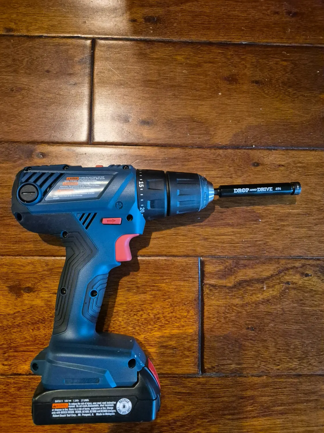 Drop and Drive 494 installed in a cordless drill